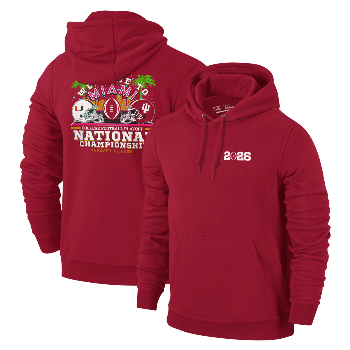 Indiana Hoosiers 2026 CFP Welcome to Miami Hooded Sweatshirt