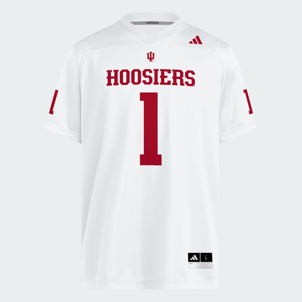 Indiana Hoosiers Adidas White Replica Football Jersey- #1 