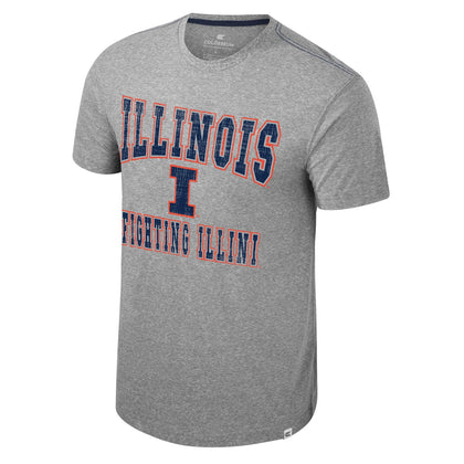 Illinois Fighting Illini Men's Heather Grey Wordmark Short-Sleeve T-Shirt