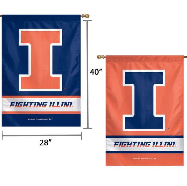 Illinois Fighting Illini 2-Sided Vertical Flag