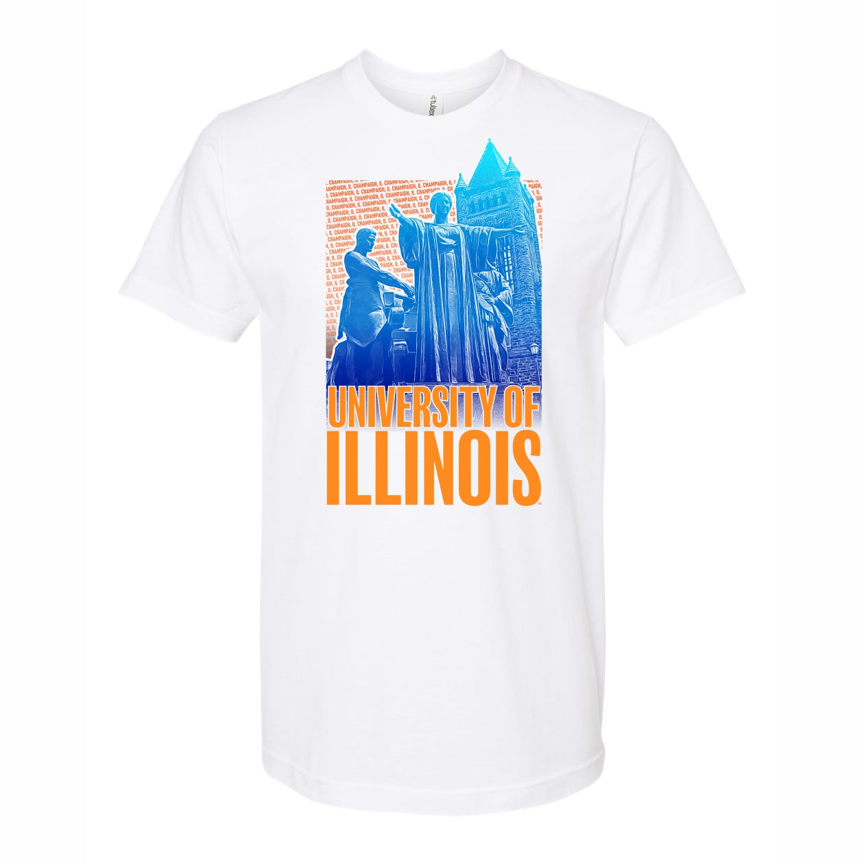 University of Illinois Fighting Illini Front and Back Print Cotton T-S