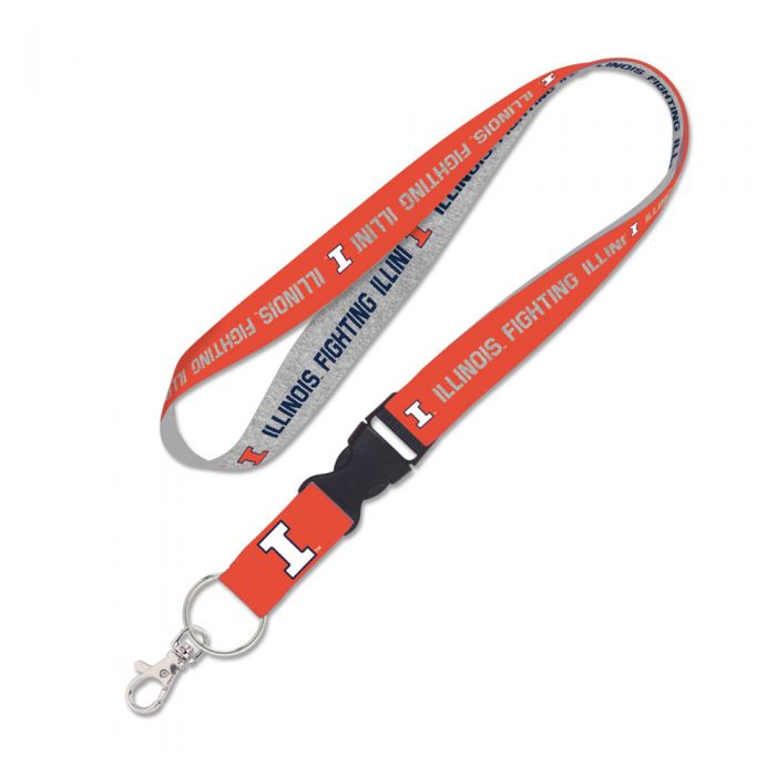 Illinois Fighting Illini Grey/Orange Lanyard Gameday Spirit Fanstore