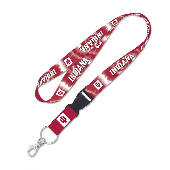 INDIANA HOOSIERS TIE DYE LANYARD W/DETACHABLE BUCKLE 1" Gameday