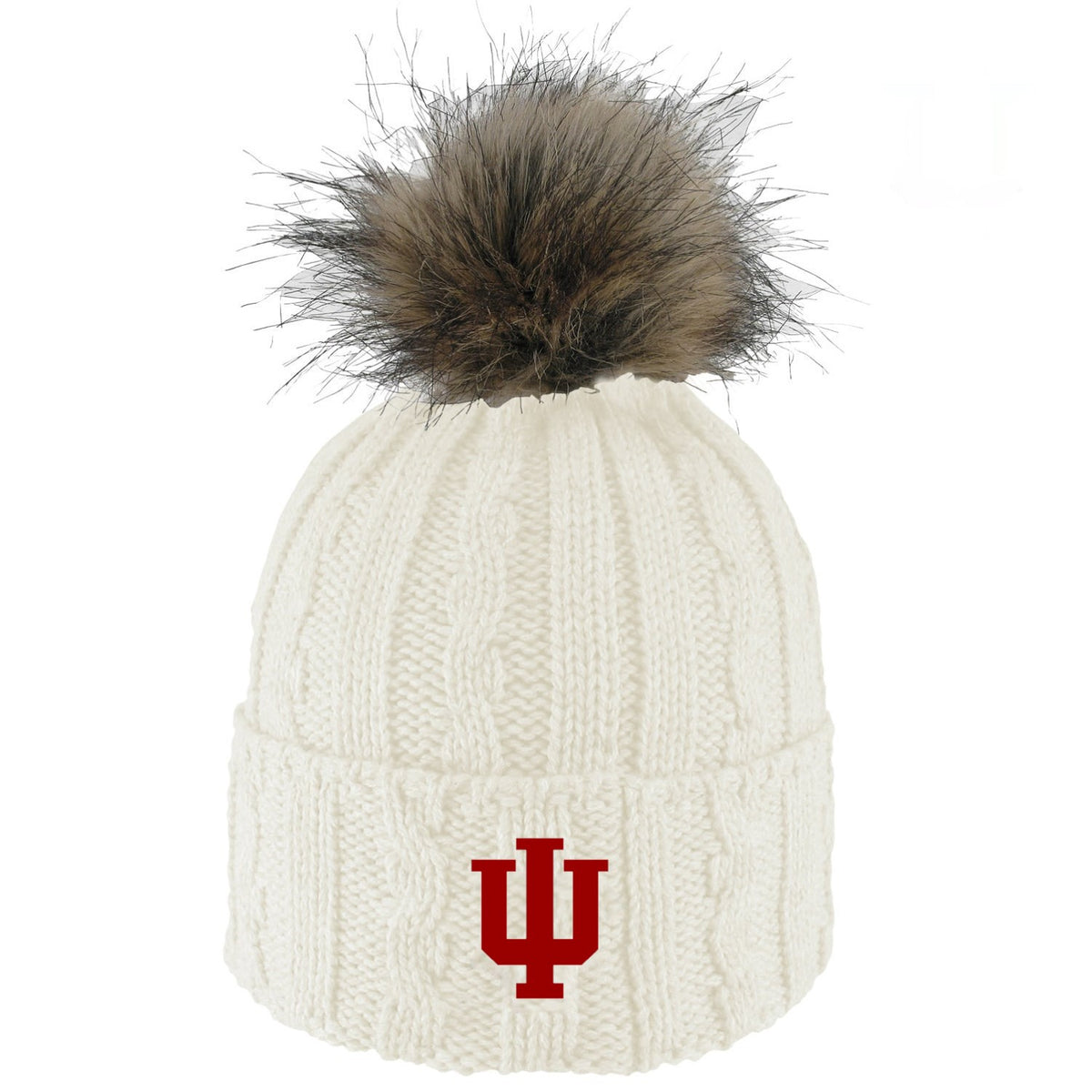 St John\'s University SJU Women\'s Knit Cuffed Beanie w Pom Pom Snoozy Morning Saint Jayne EQ Pom-Pom Knit Beanie main image 3