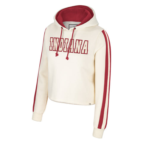 Indiana Hoosiers Women's Crop Hoodie - Cream