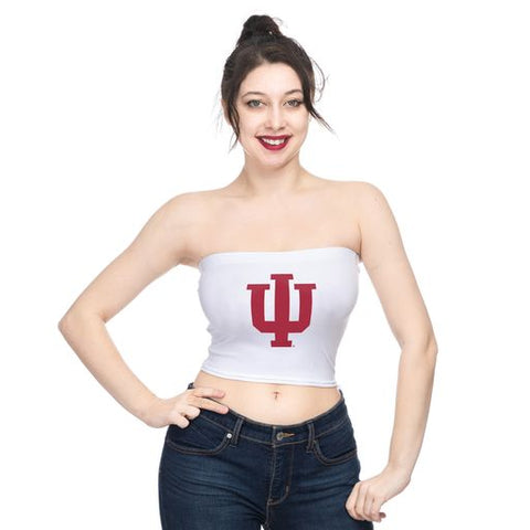 Indiana Hoosiers Women's White Logo Crop