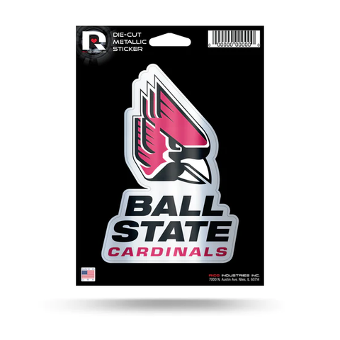 BSU Cardinals Die-Cut Metallic Sticker
