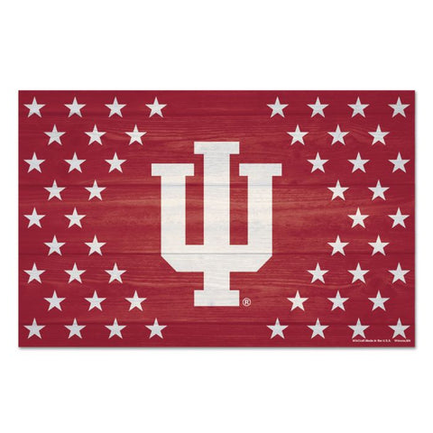 Indiana Hoosiers Americana 11" X 17" Wood Sign