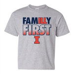 Illinois Fighting Illini Youth "Familly First" Gray T-Shirt