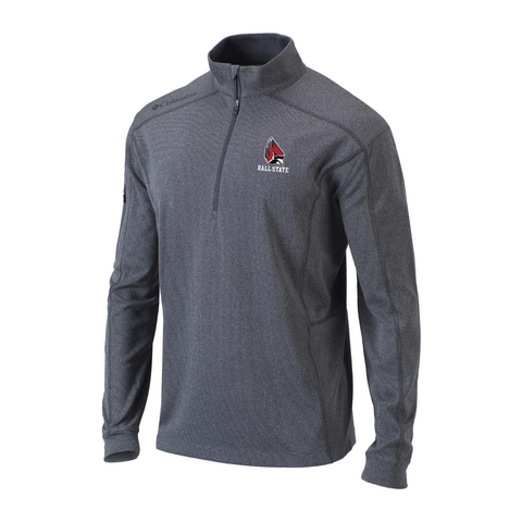 BSU Cardinals Men's Columbia Grey Omni-Wick Half-Zip