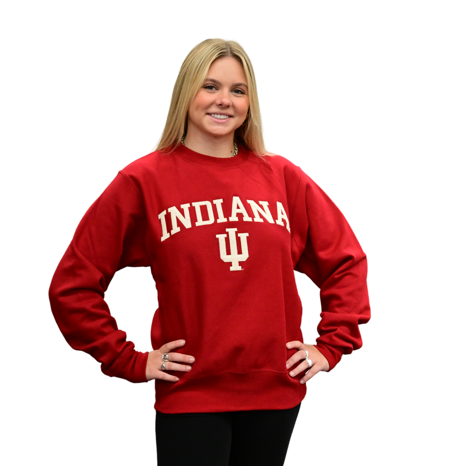 Champion Indiana Hoosiers Mens Cardinal Reverse Weave Long Sleeve Crew Sweatshirt Cardinal 80 Cotton 20 POLYESTER Size 2x