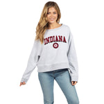 Indiana Hoosiers Women's Chicka-D Cropped Seal Pullover