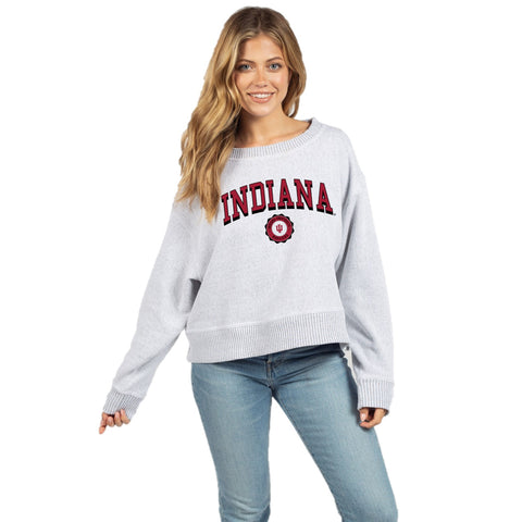 Indiana Hoosiers Women's Chicka-D Cropped Seal Pullover