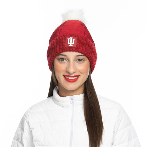 Indiana Hoosiers Red Puffer Beanie