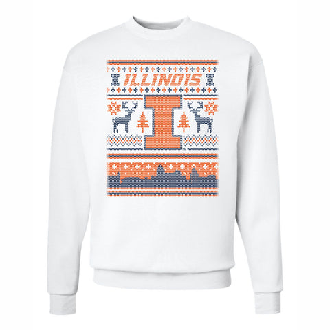 Illinois Fighting Illini Ugly Christmas Sweater Crew