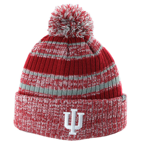 Indiana Hoosiers Striped Puff Beanie