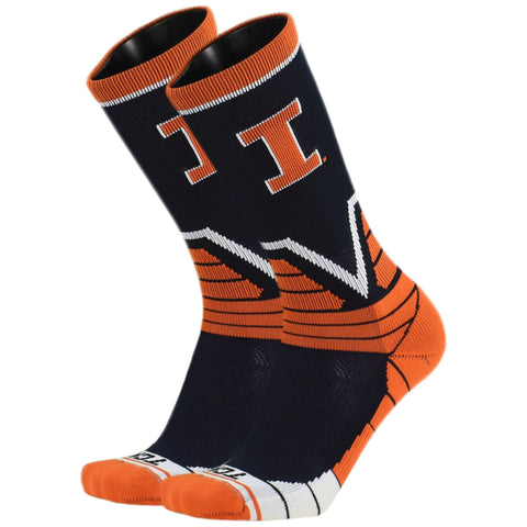 Illinois Fighting Illini Geometric Crew Sock