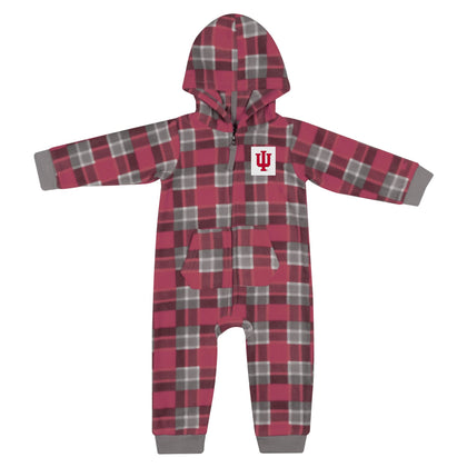 Indiana Hoosiers Infant Plaid Hooded Romper