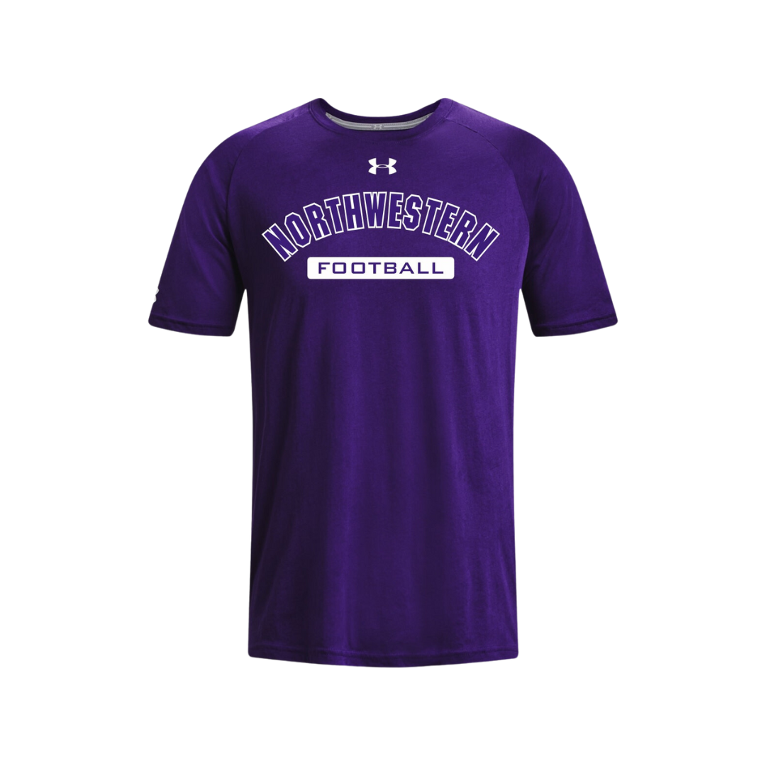 Northwestern Wildcats Men's Under Armour Football White Banner T Northwestern Wildcats Men's Under Armour Football White Banner T