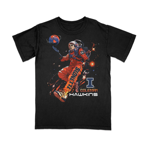 Illinois Fighting Illini Men's NIL Coleman Hawkins Spaceman T-Shirt