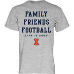 Illinois Fighting Illini Men's Blue 84 Life is Good Football T-Shirt