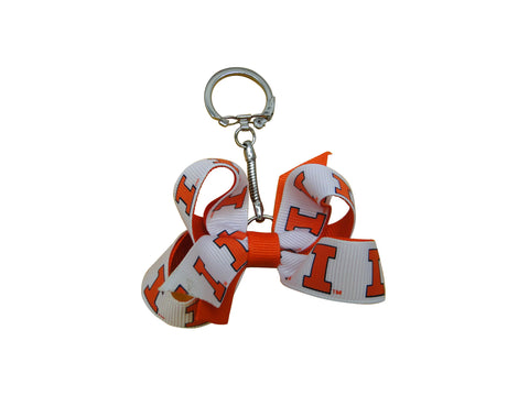 Illinois Fighting Illini Mini Bow Keychain