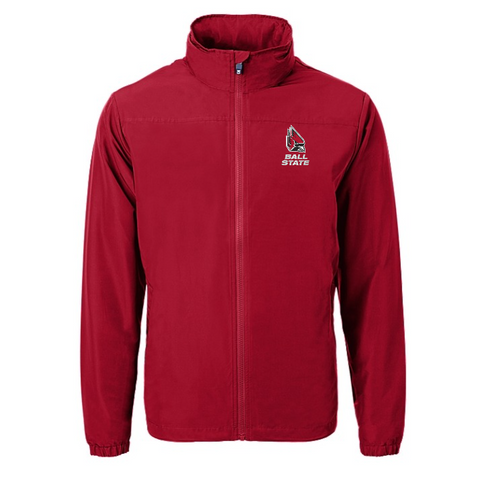 BSU Cardinals Men's Cutter & Buck Charter Eco Full-Zip Jacket