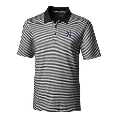 Northwestern Wildcats Men's Cutter &amp; Buck Forge Tonal Stripe Stretch Polo