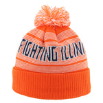 Illinois Fighting Illini Orange Striped Pom-Pom Cuff Beanie