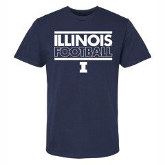 Illinois Fighting Illini Football Bars Navy T-Shirt