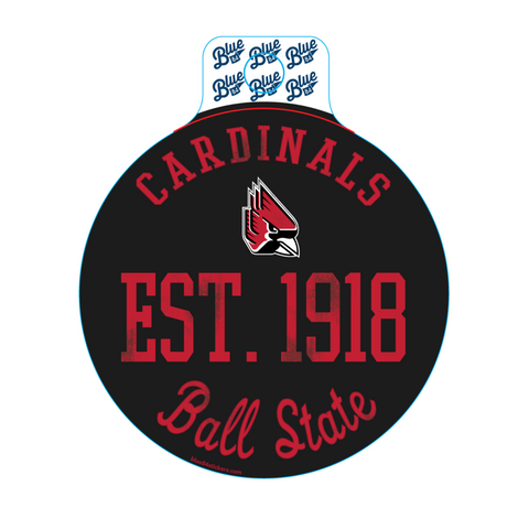 BSU Cardinals Black Circle Blue 84 Decal