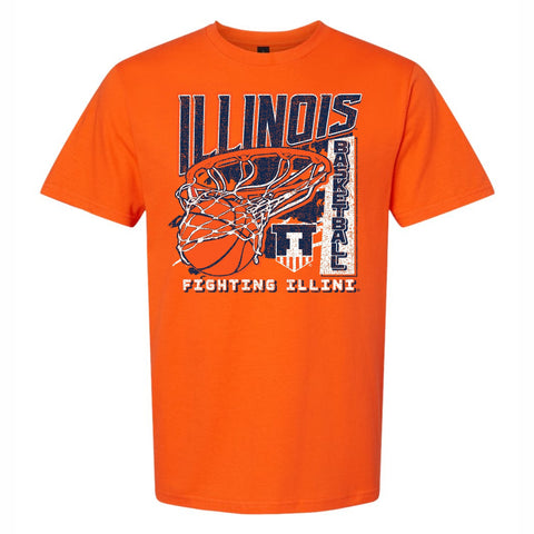 Illinois Fighting Illini Men's Splatter Basketball Short-Sleeve T-Shirt