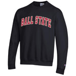 BSU Cardinals Men's Champion Block State Fleece Crew - Black
