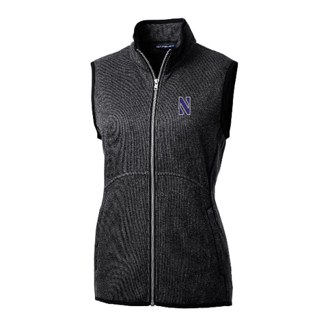 Northwestern Wildcat Women's Mailsail Sweater Knit Full-Zip Vest