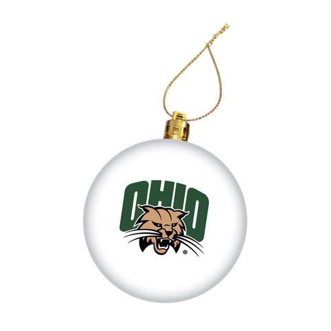 Ohio Bobcats Attack Cat White Ornament