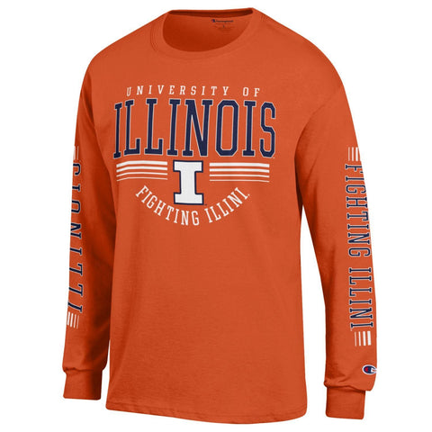 Illinois Fighting Illini Men's Champion Basic Orange Long-Sleeve T-Shirt