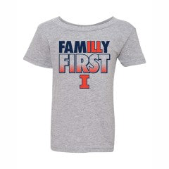 Illinois Fighting Illini Toddler "Familly First" Gray T-Shirt