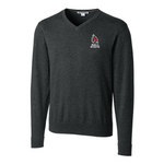 BSU Cardinals Men's Cutter & Buck Lakemont Tri-Blend V-Neck Sweater