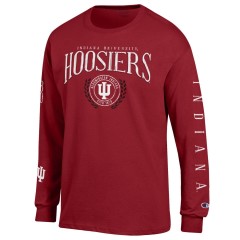 Indiana Hoosiers Men's Champion Multi-Logo Long-Sleeve T-Shirt