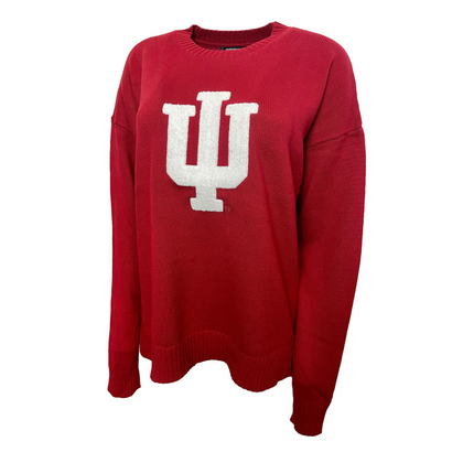 Indiana Hoosiers Women's IU Logo Knit Sweater (Red)