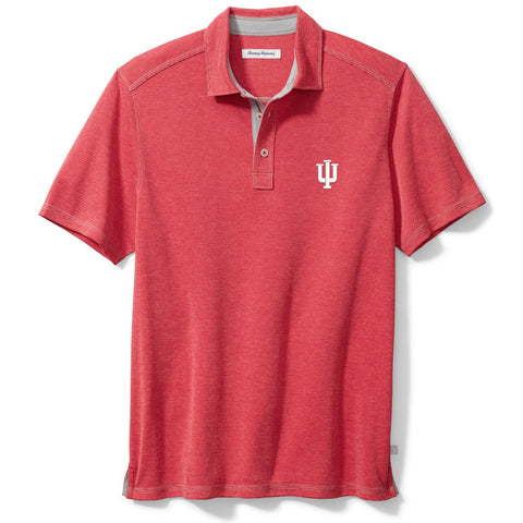 Indiana Hoosiers Men's Tommy Bahama Red Texture Polo