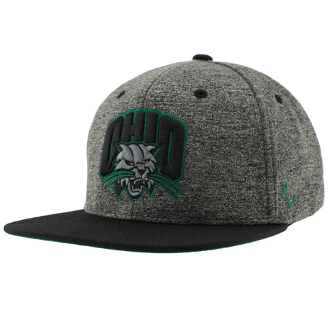 Ohio Bobcats Charcoal Logo Snapback Hat