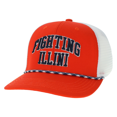 Illinois Fighting Illini Orange Trucker Rope Meshback Hat