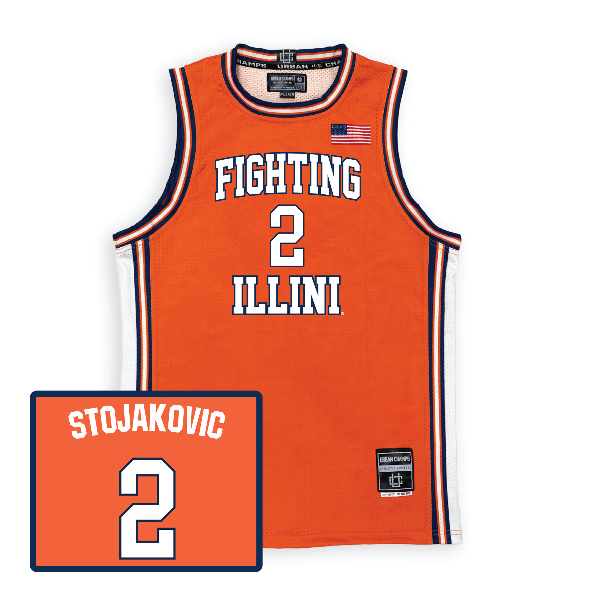 Illinois Fighting Illini NIL Basketball Jersey #2 Stojakovic