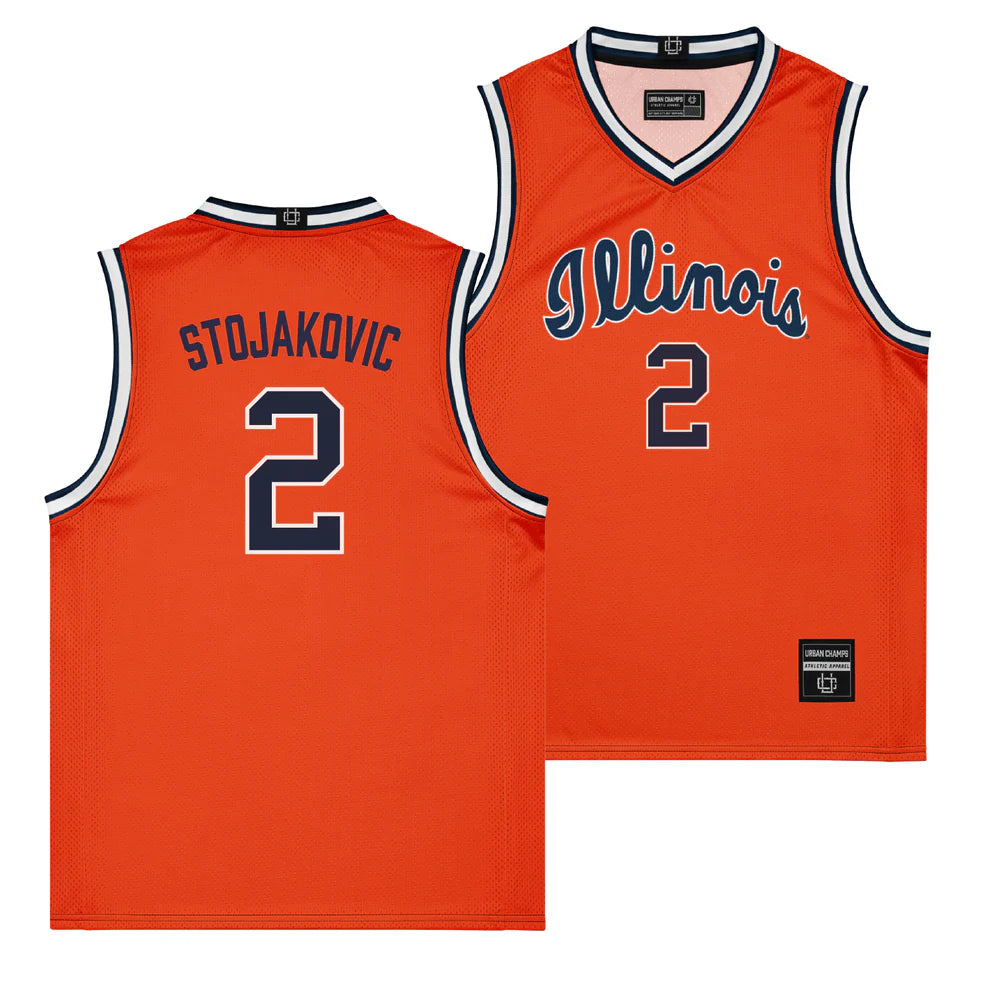 Illinois Fighting Illini NIL Basketball Jersey Script Youth #2 Stojako ...
