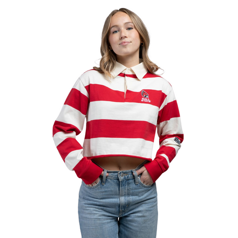 BSU Cardinals Women's Hype &amp; Vice Cropped Rugby Polo