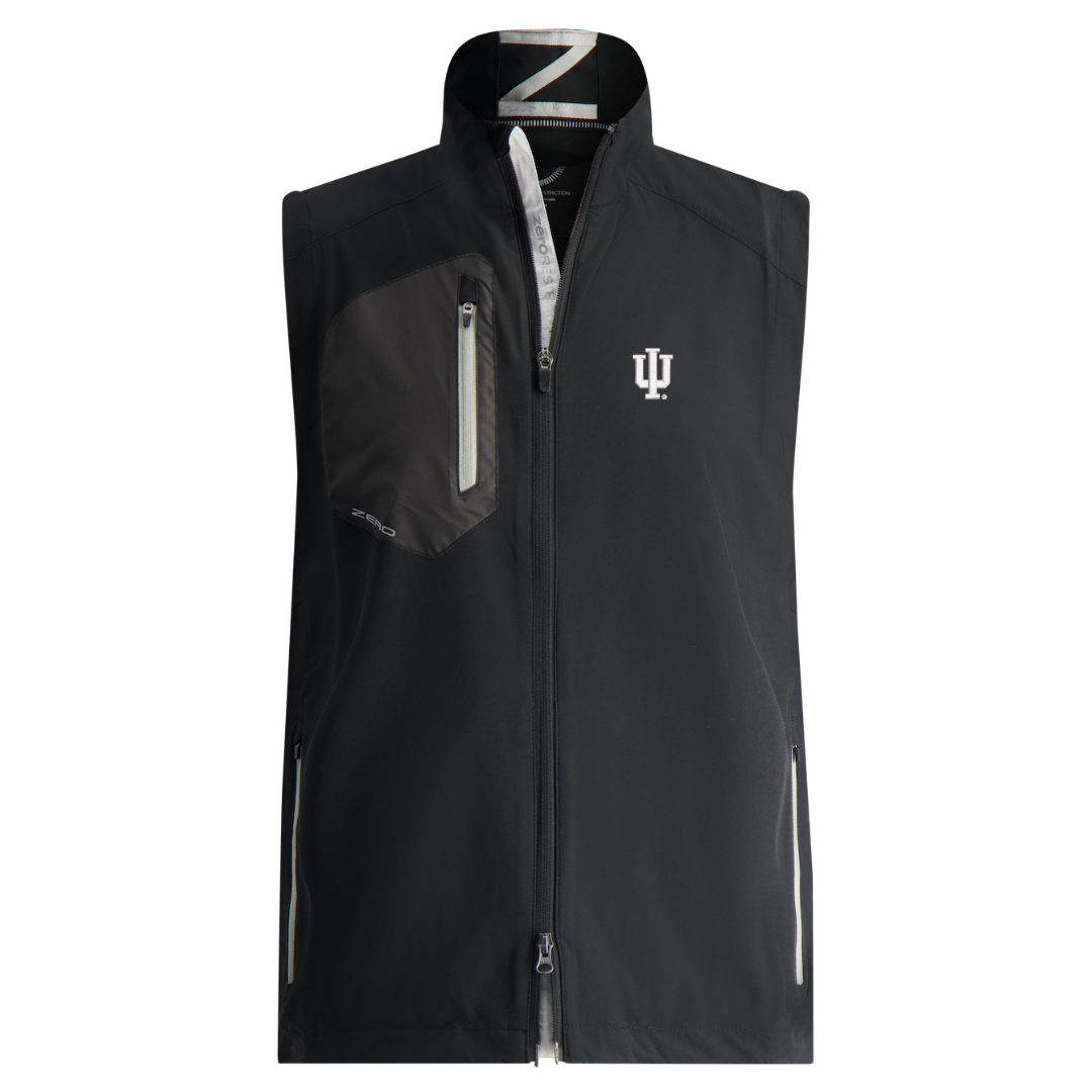Indiana Hoosiers Zero Restriction Golf Performance Full Zip Vest Indiana Hoosiers Zero Restriction Golf Performance Full Zip Vest