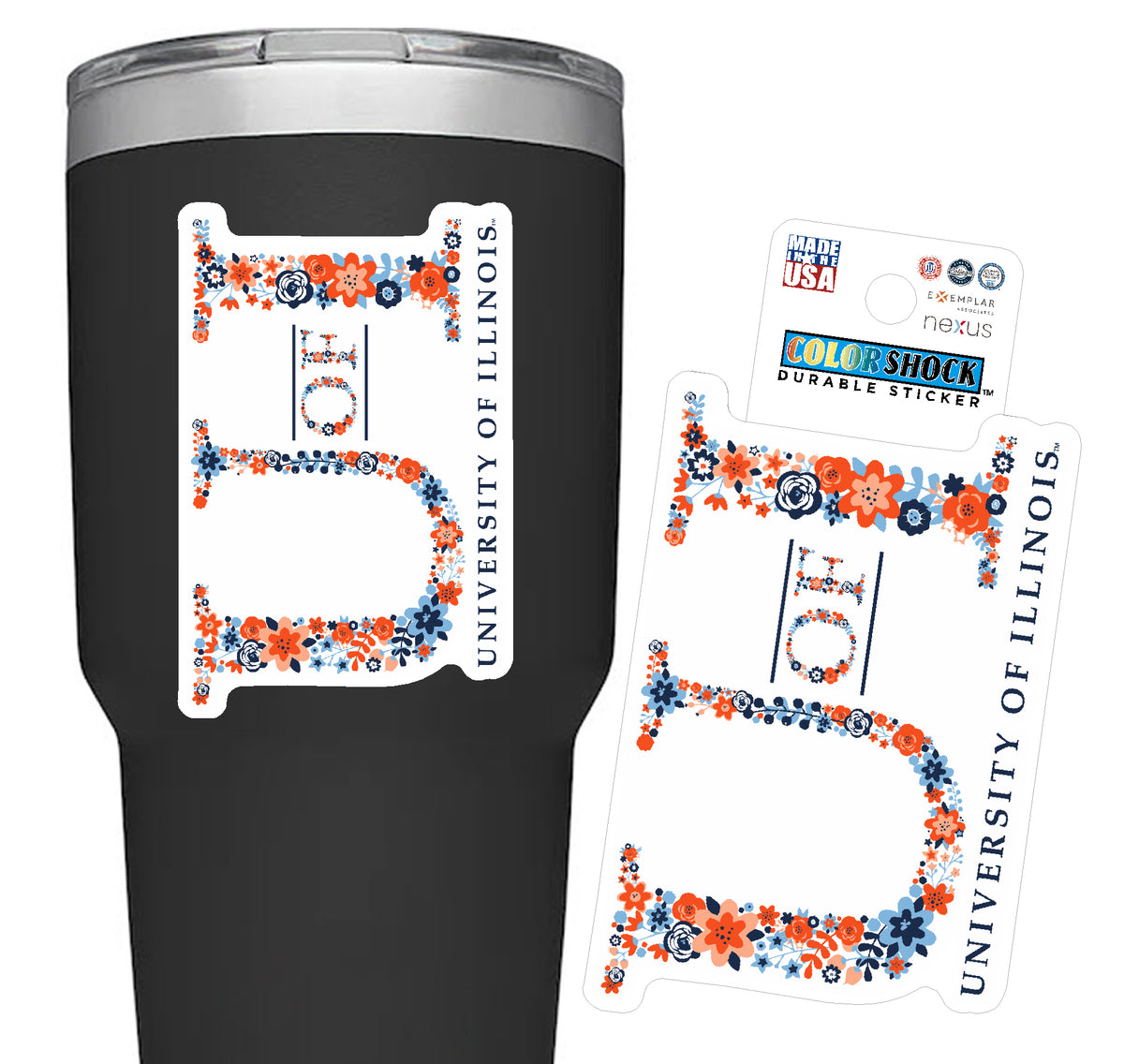 University of Illinois Flower Sticker – Gameday Spirit Fanstore