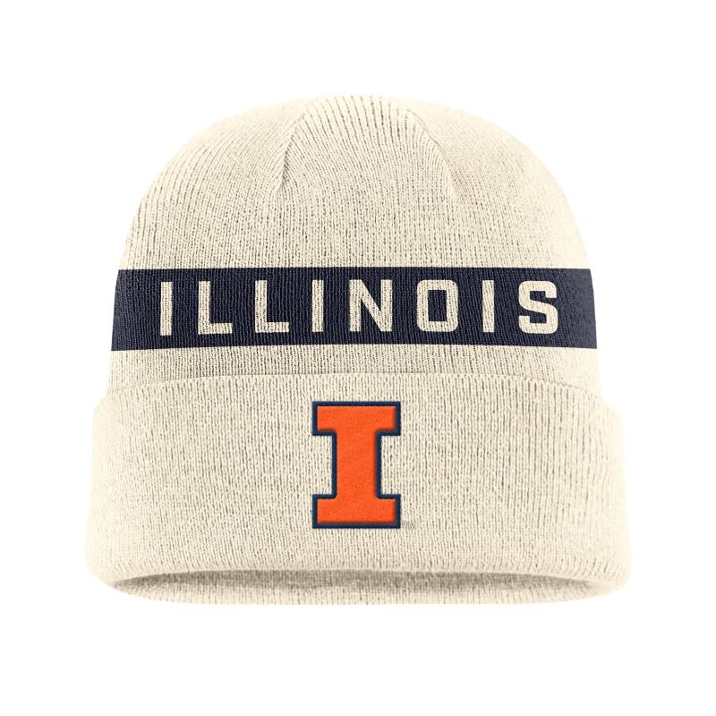 SPECIALGUEST × ICE&TECHNO football Knit Illinois Beanie Nike Tan Knit Block I – Gameday Spirit Fanstore