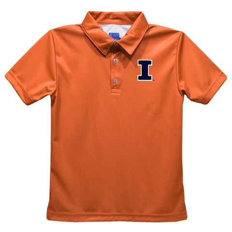Illinois Fighting Illini Youth Orange Logo Polo